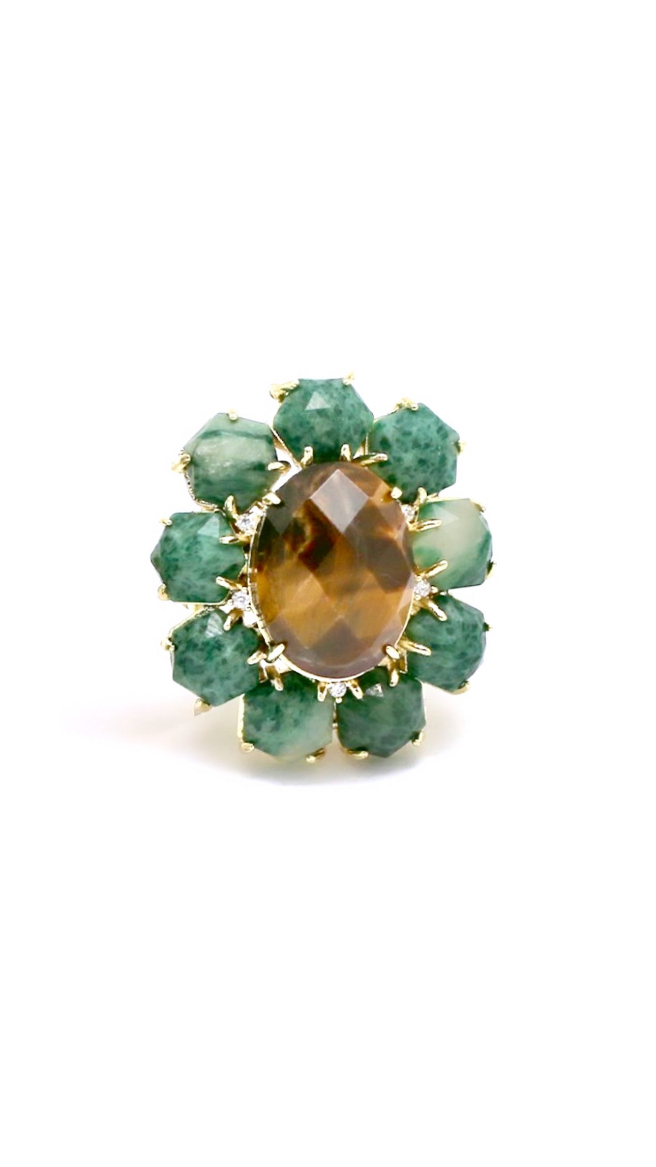 Bague Marvelous Jade Africain et Œil de Tigre