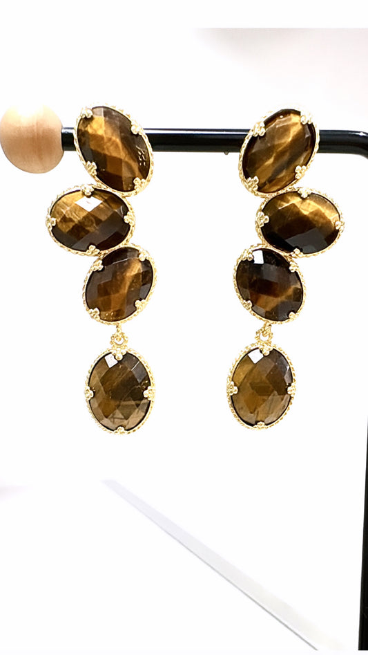 Boucles d’Oreilles Majestueuse Œil de Tigre
