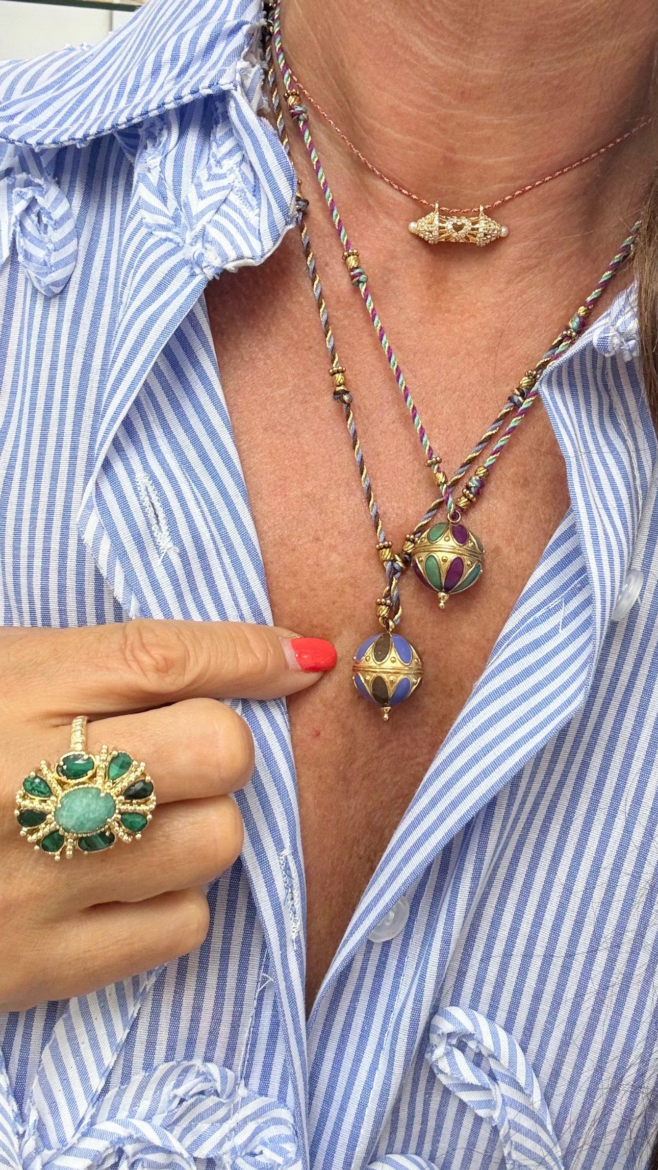 Collier Toupie Maya Bleu