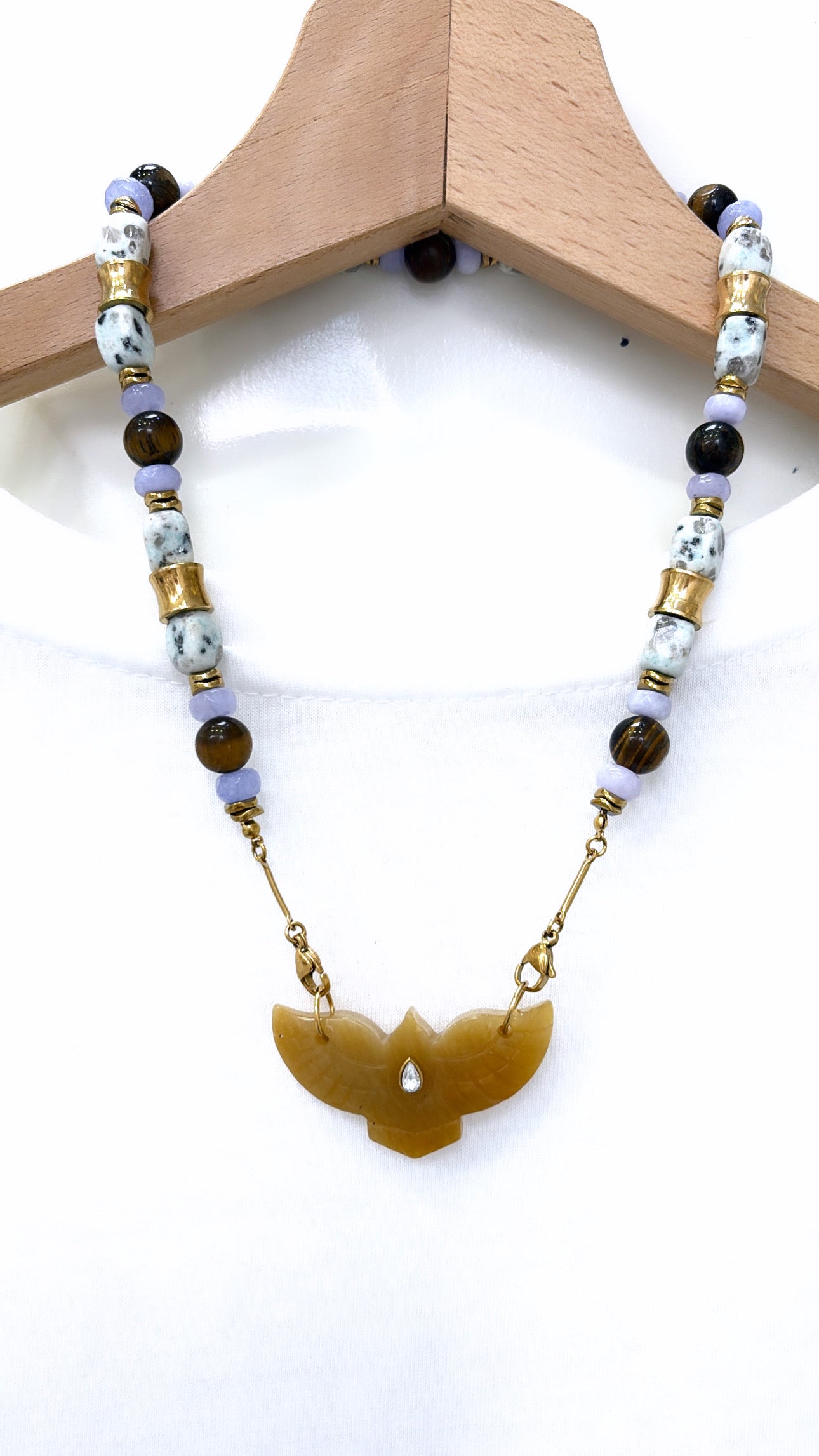 Collier Envol Jaspe et Œil de Tigre