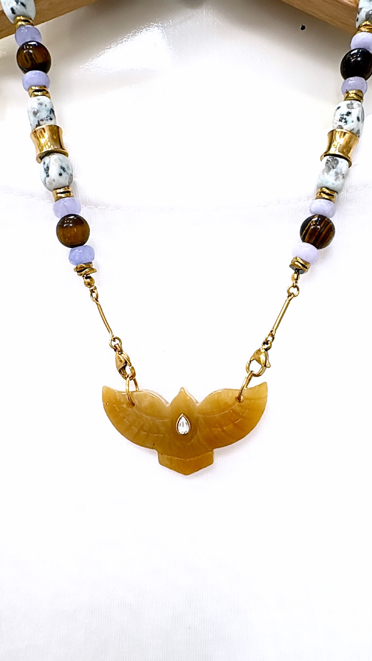 Collier Envol Jaspe et Œil de Tigre