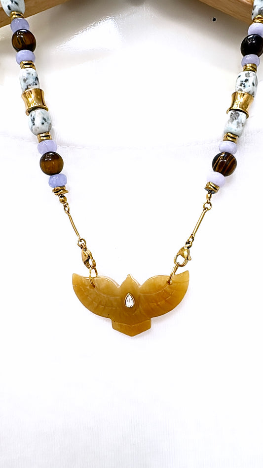 Collier Envol Jaspe et Œil de Tigre