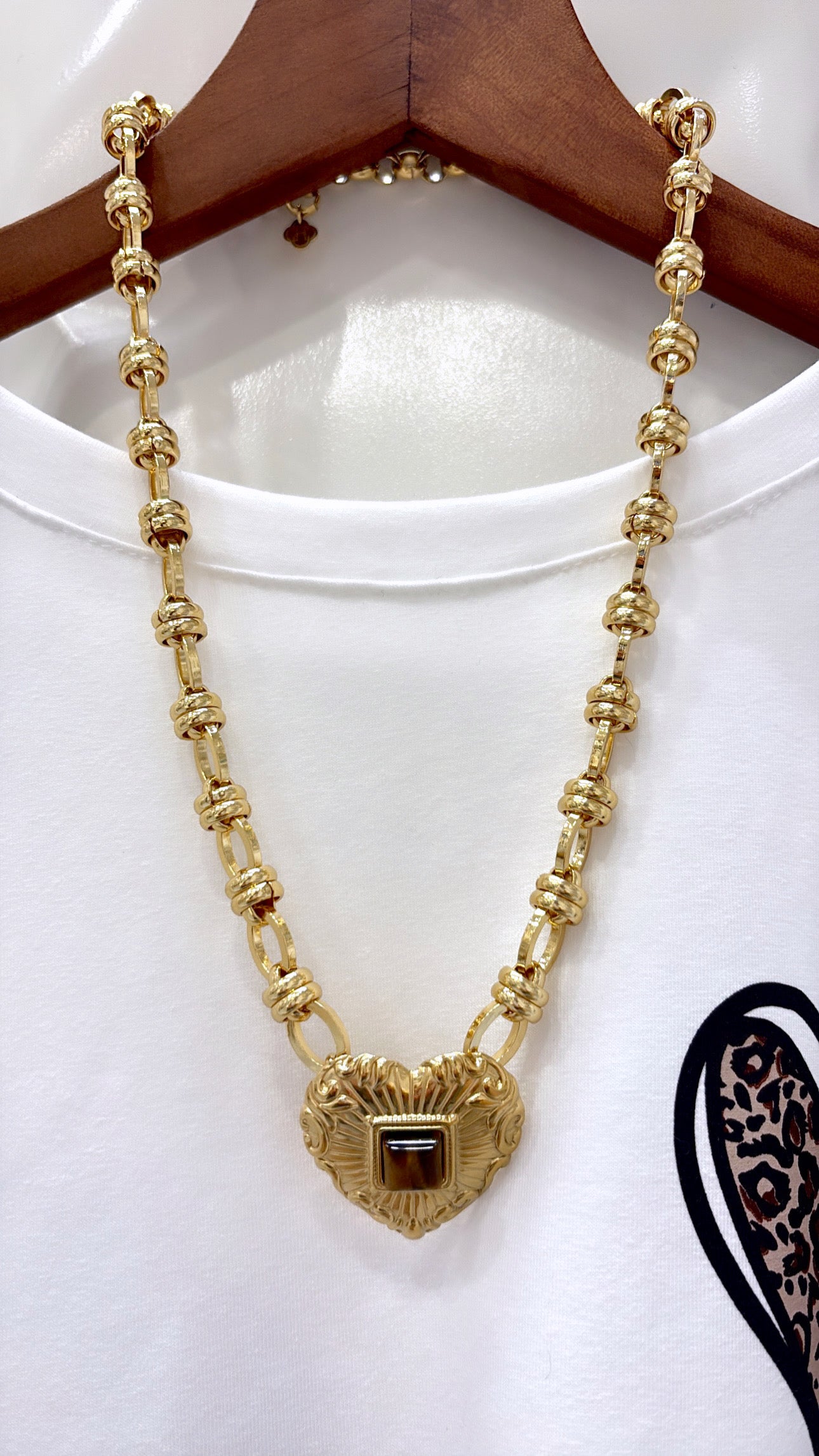 Collier Heart Œil de Tigre