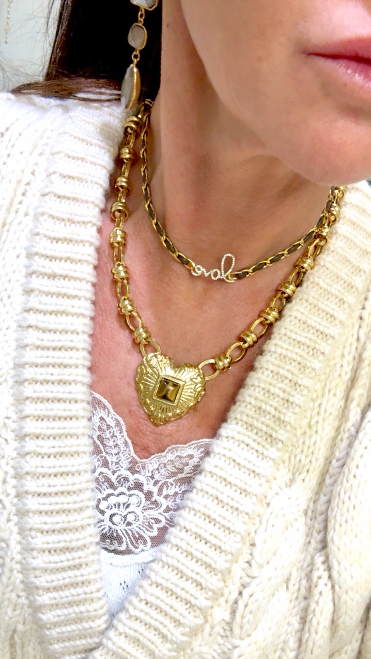 Collier Heart Œil de Tigre