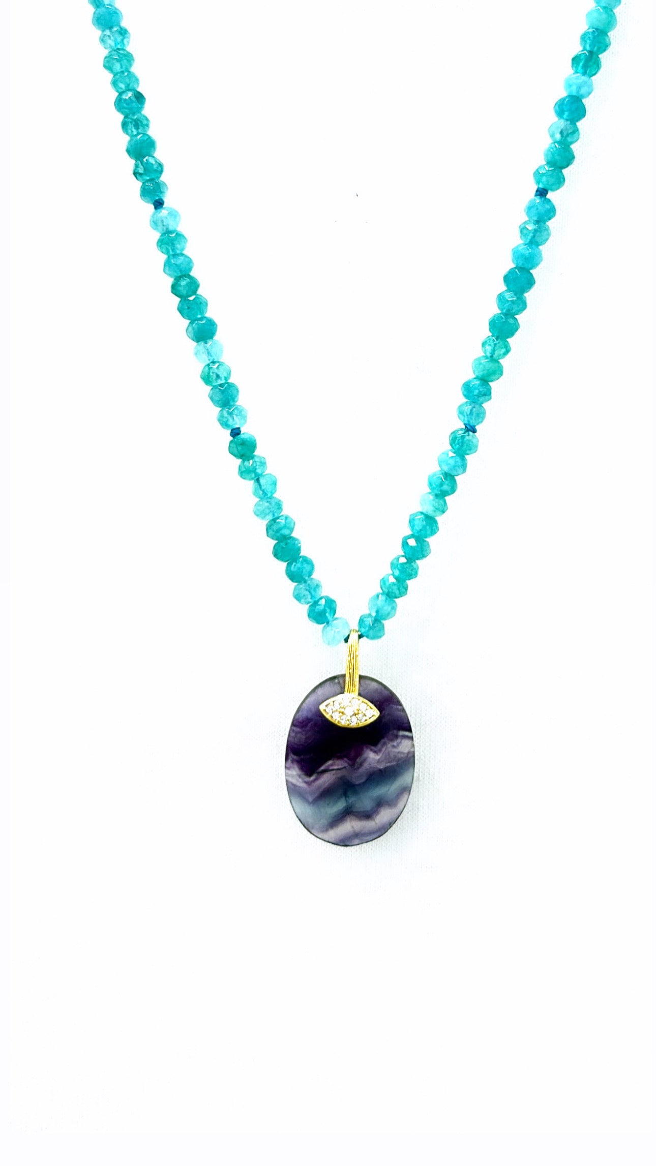 Collier Gaïana Amazonite et Fluorite