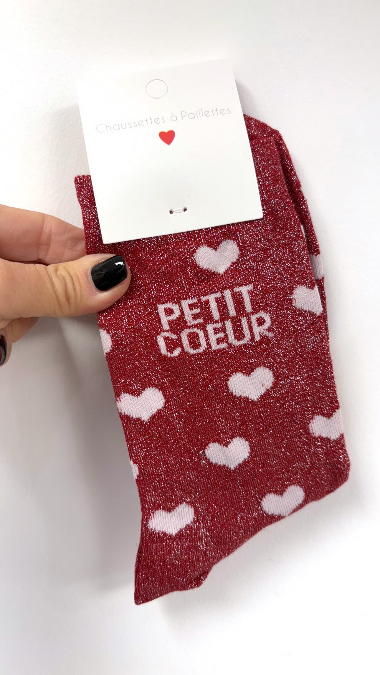 Chaussettes à paillettes Petit Coeur