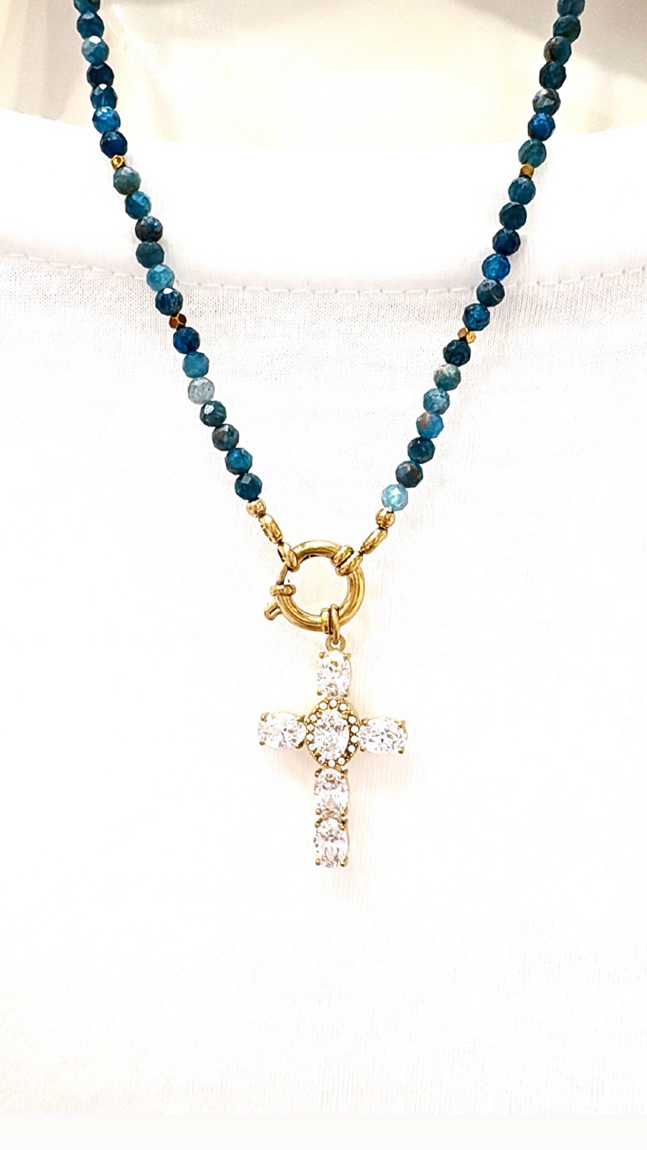 Collier Apatite Cruz Strass