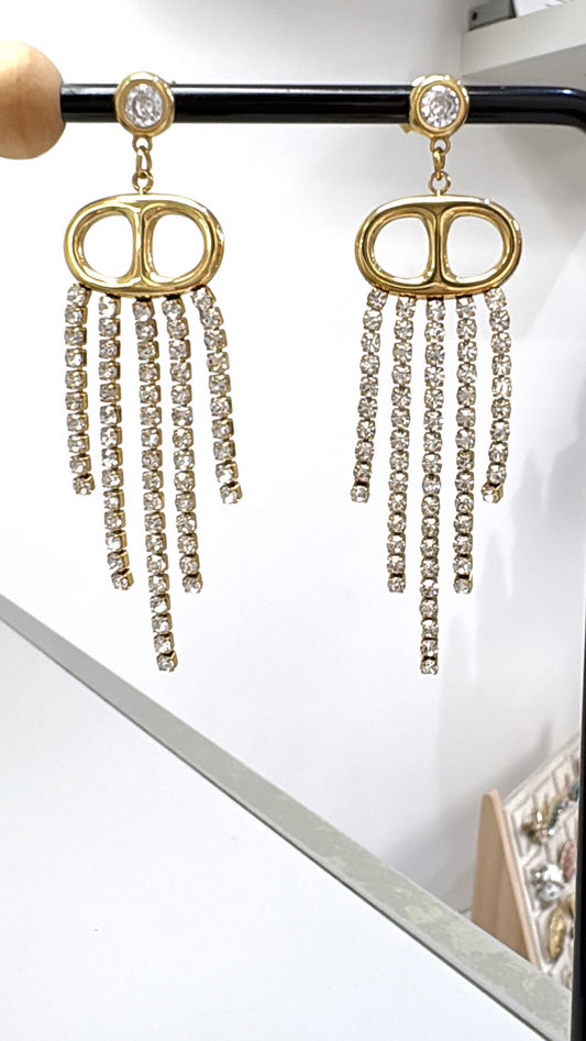Boucles d’oreilles Strass Gold