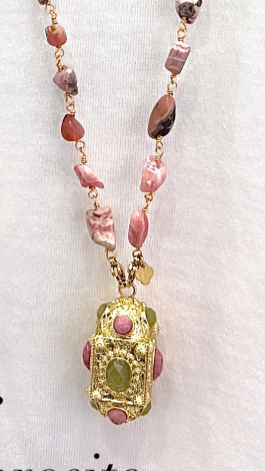 Sautoir Rhodochrosite