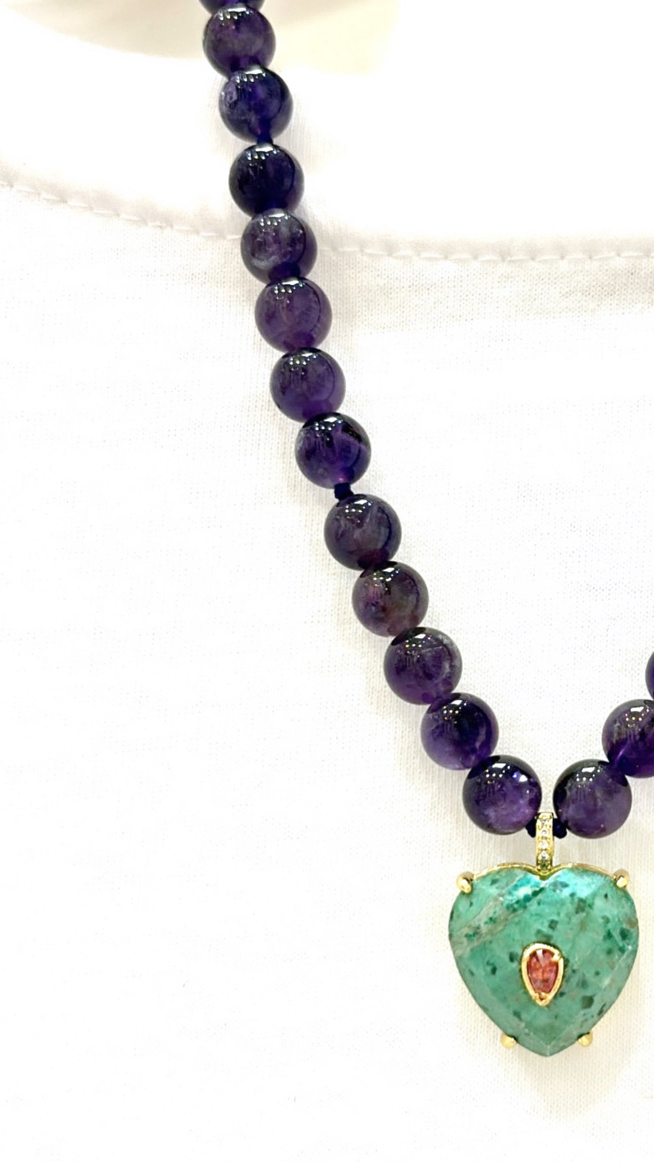Collier Passion Amethyste et Chrysoprase