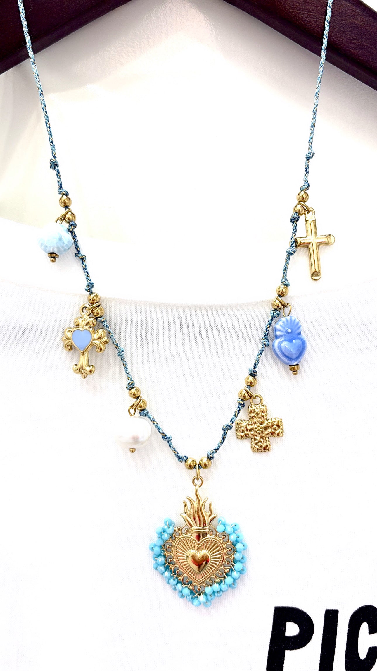 Collier Cœur Ex Voto Turquoise
