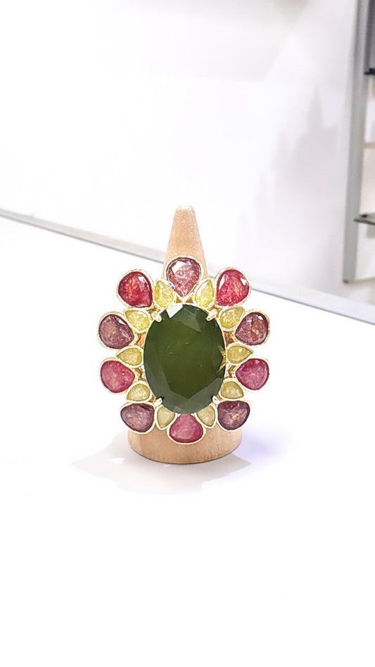 Bague Somptueuse Agate Verte
