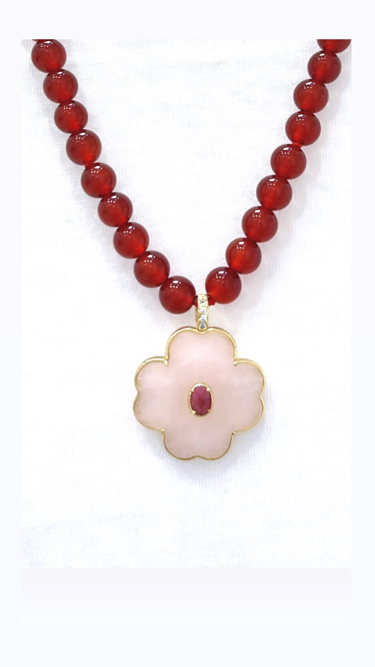 Collier Chance Agate et Quartz Rose