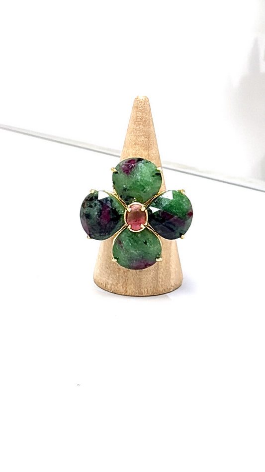 Bague Chance Rubis Zoisite et Rhodonite