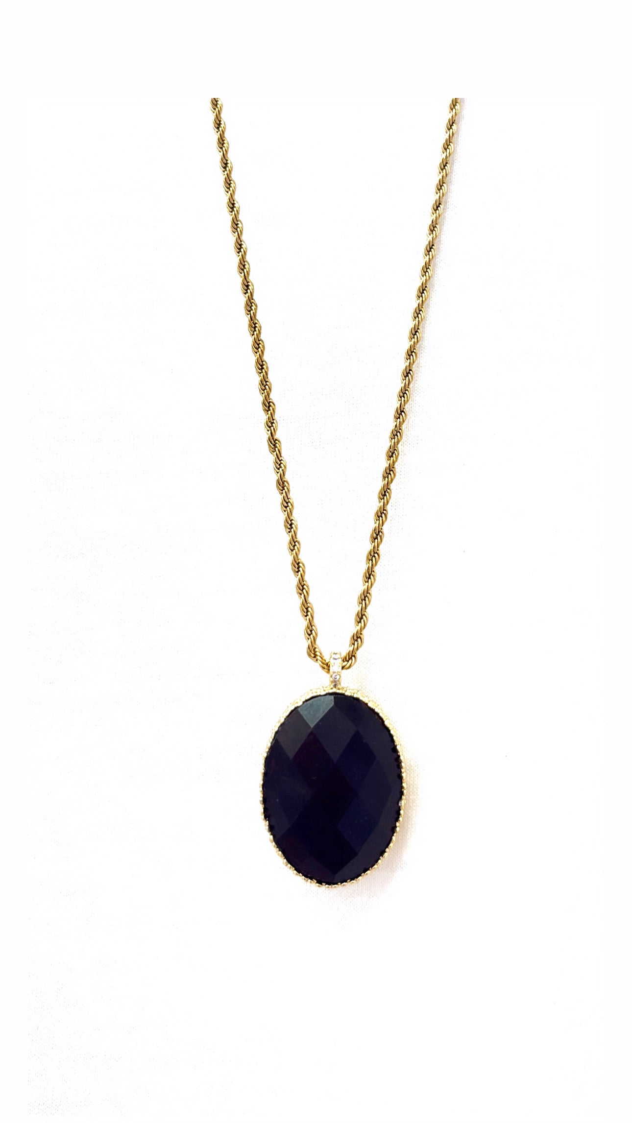 Sautoir Fabulous Obsidienne Dorée