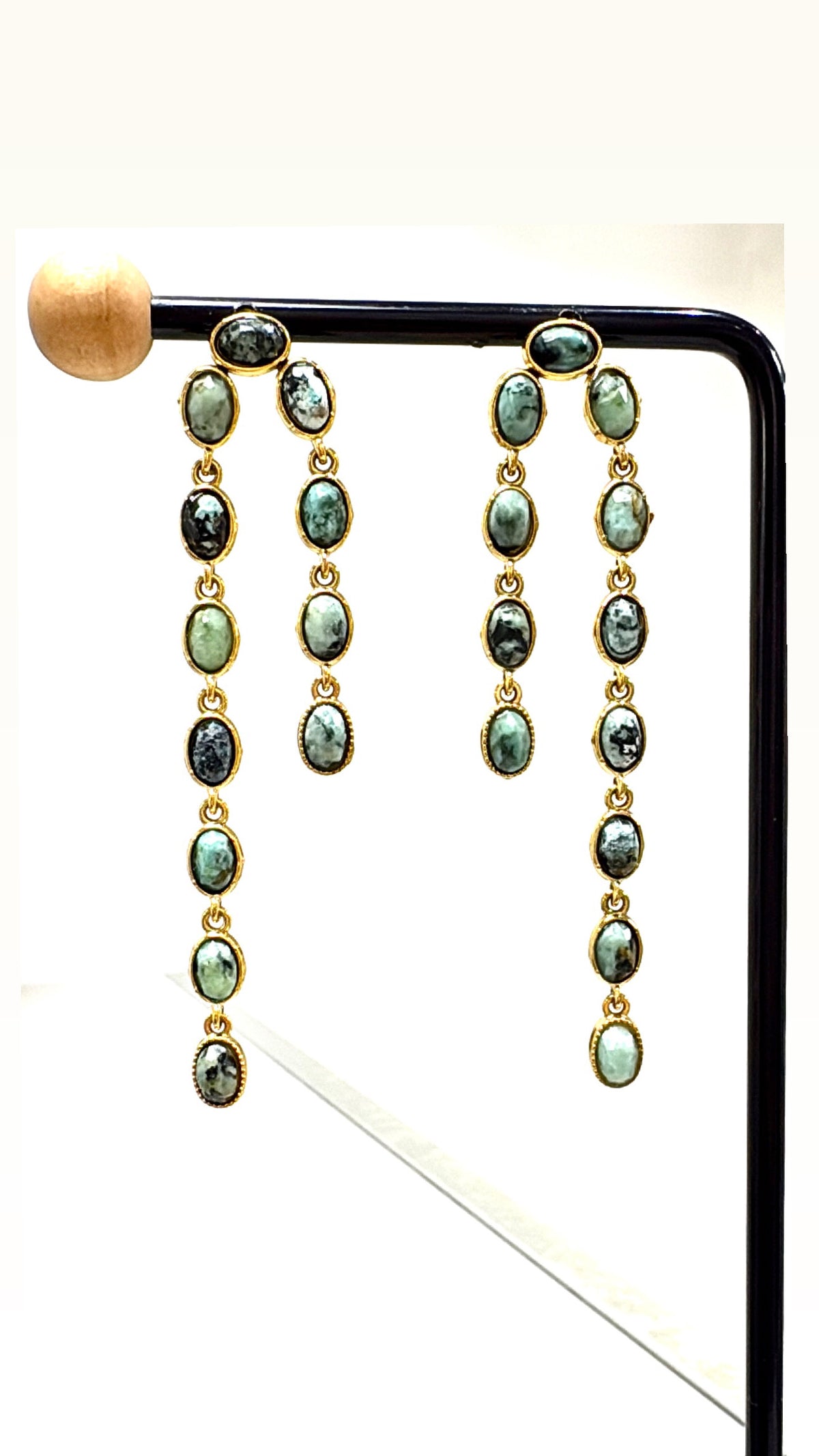 Boucles d’Oreilles Pluie Turquoise Africaine
