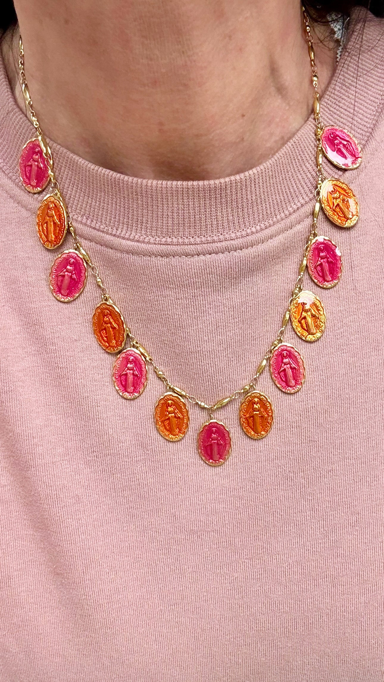 Collier Miraculeuses Rose/Orange