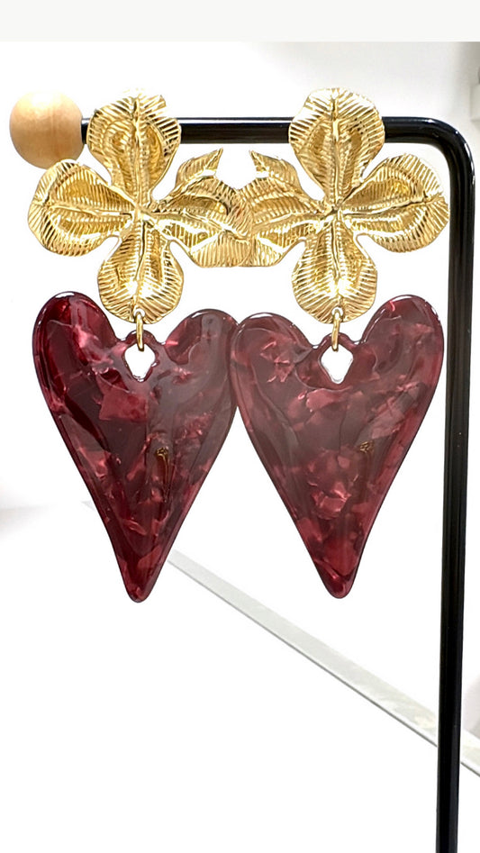Boucles D’oreilles Délice Bordeaux