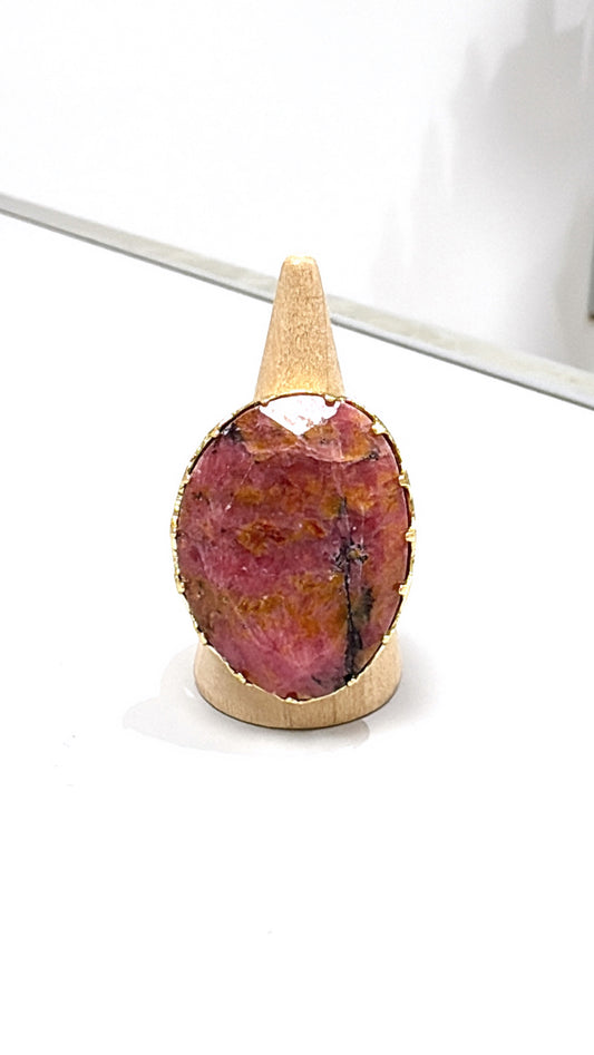 Bague Elipse Rhodonite