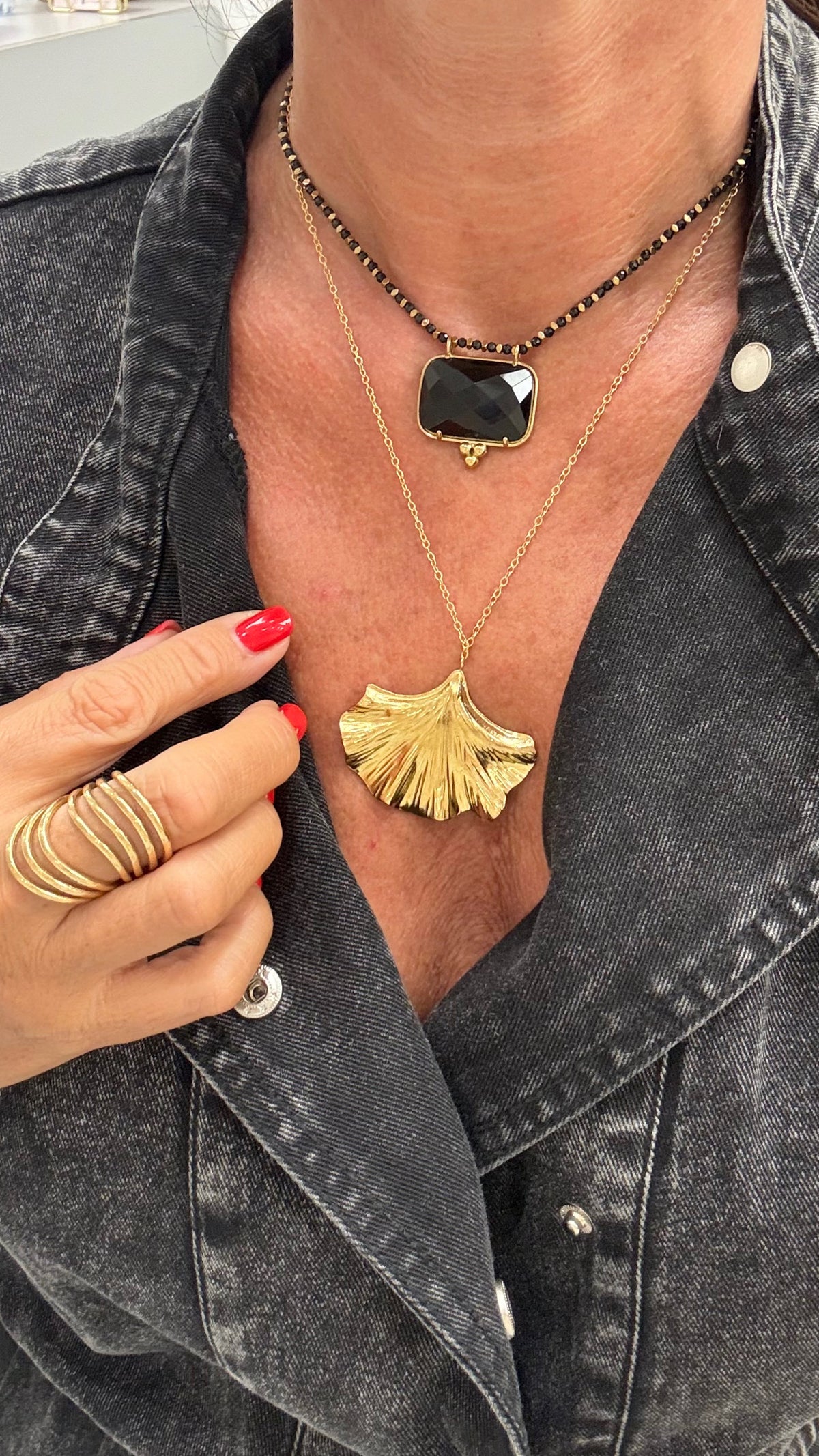 Collier Feuille de Ginkgo Éternel