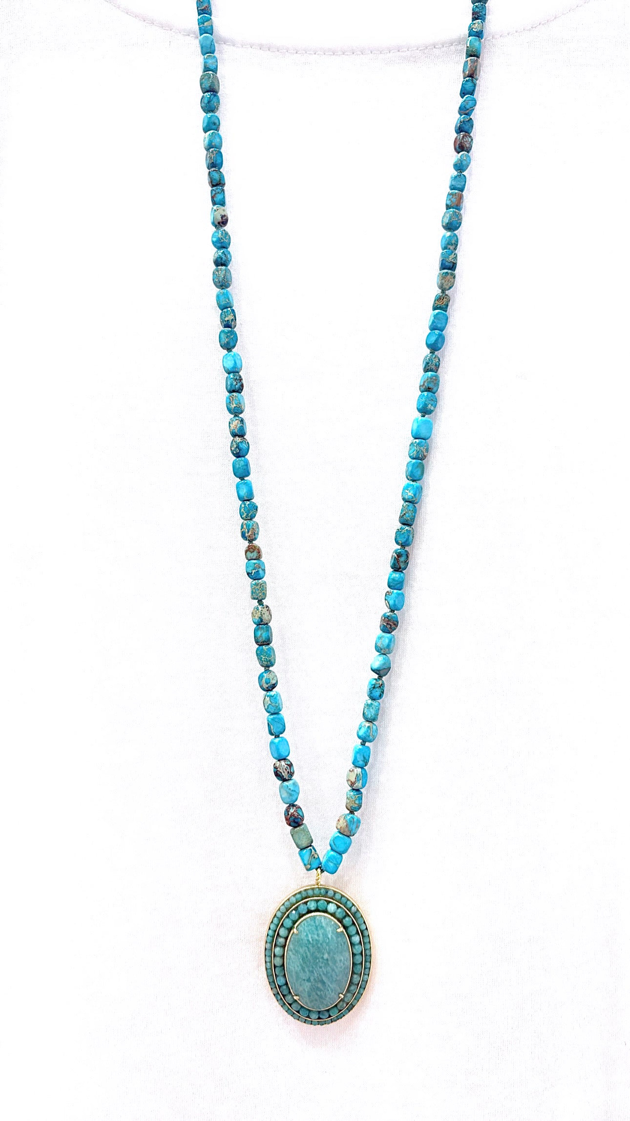Sautoir l’Impérial Amazonite et Howlite