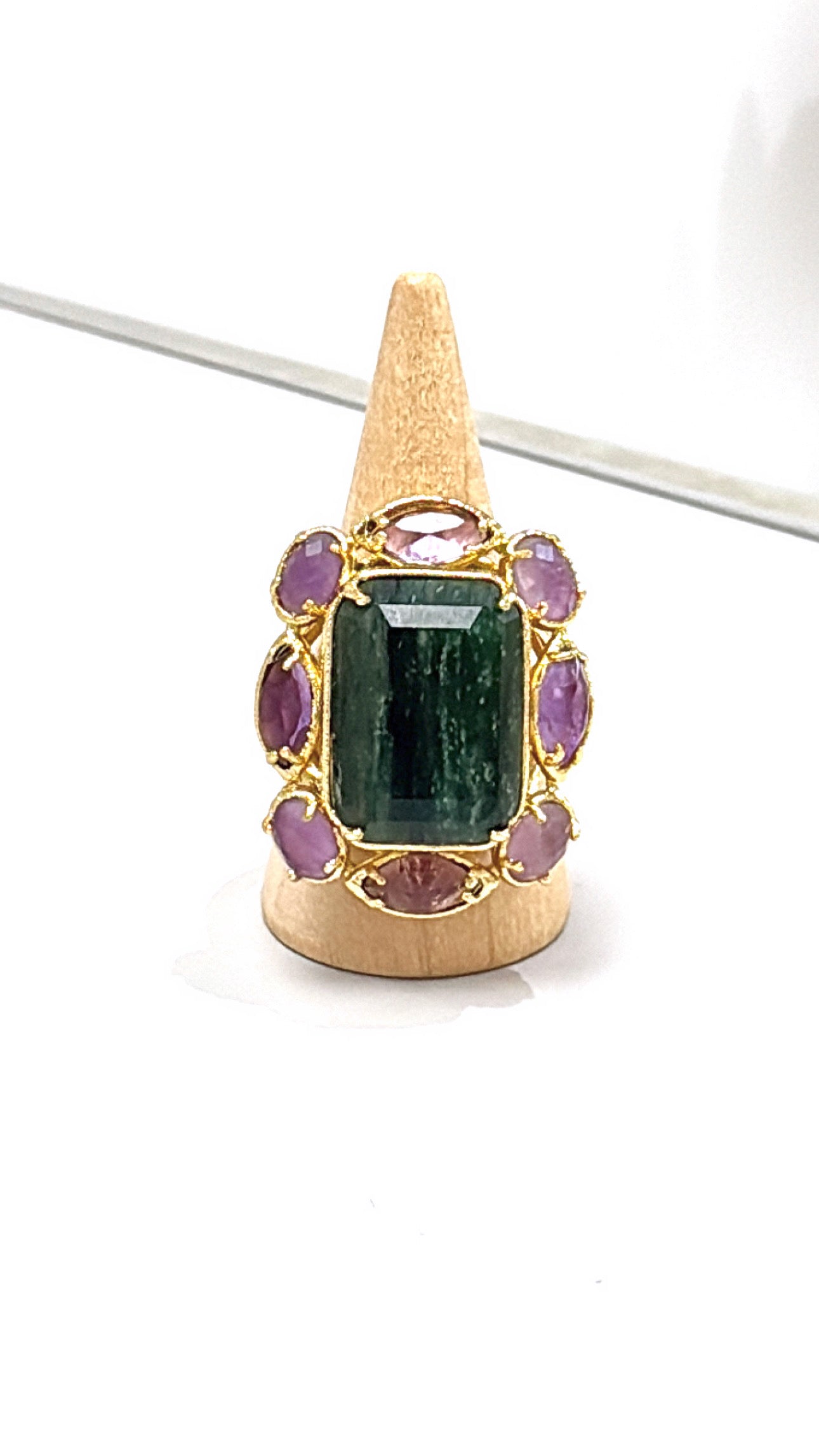 Bague Splendide Améthyste et Jade Africain