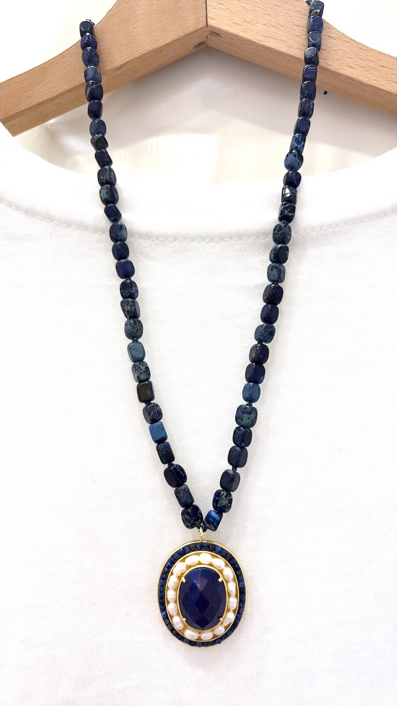 Collier l’Exceptionnel Lapis-Lazulli et Perles d’eau douce