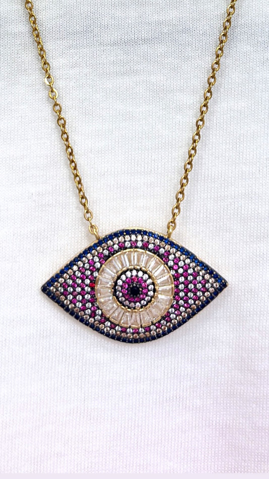 Collier Eye Strass Chaîne 🧿