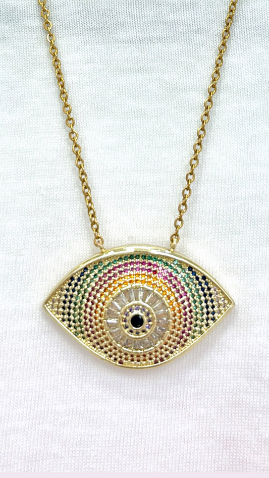 Collier Eye Strass Rainbow