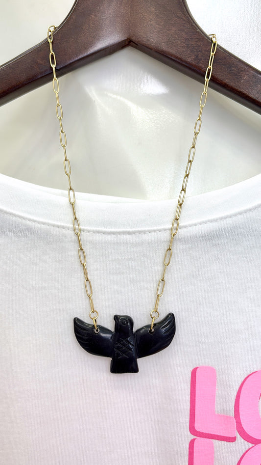 Collier Eagle Black Pierre Naturelle