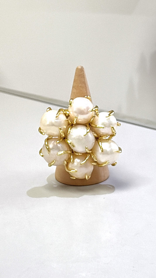 Bague Bouquet Perles d’eau douce