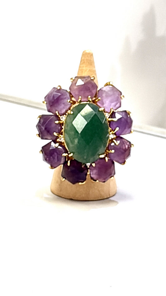 Bague Marvelous Améthyste et Aventurine