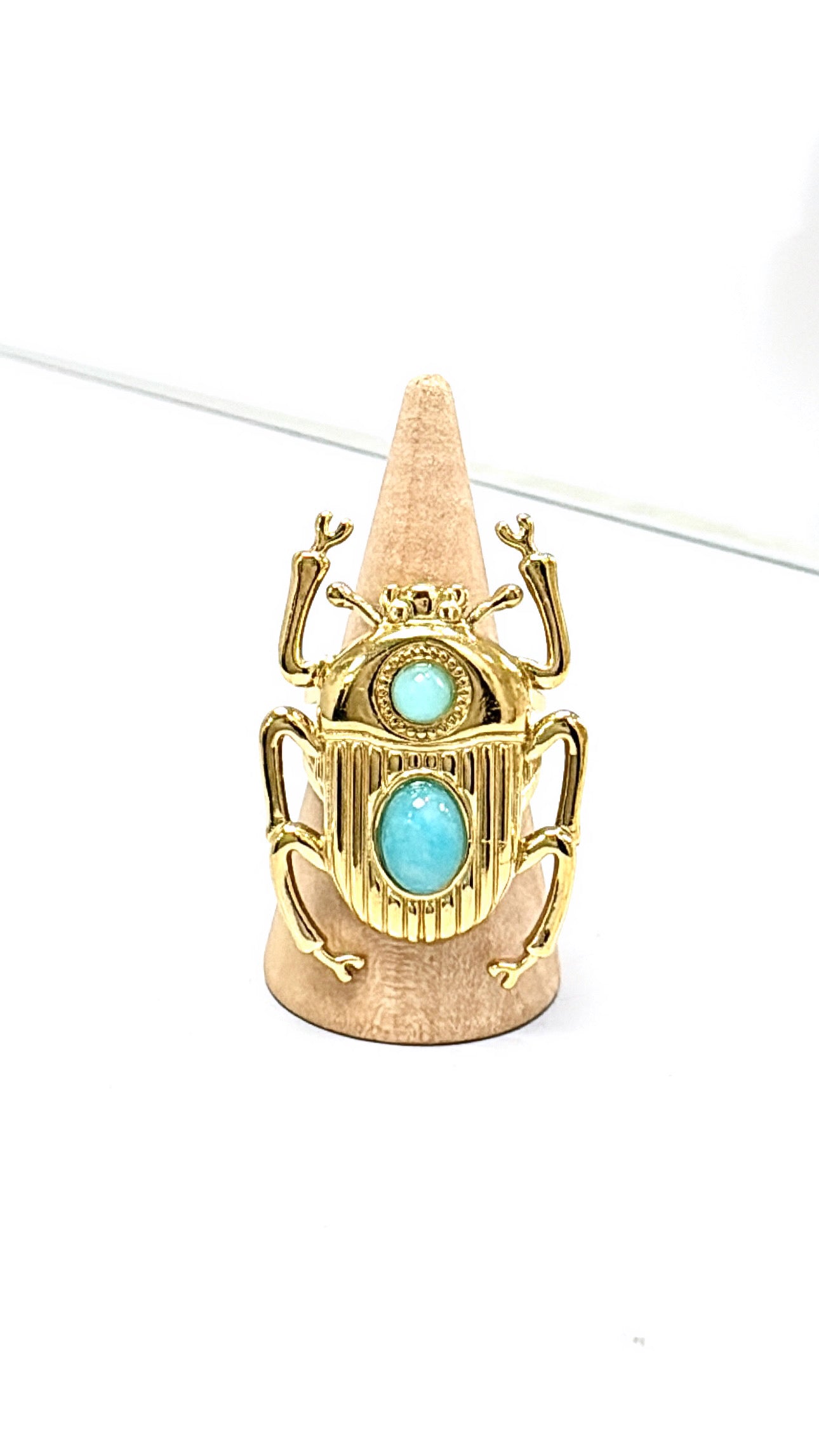 Bague Scarabée Égyptien Bleu