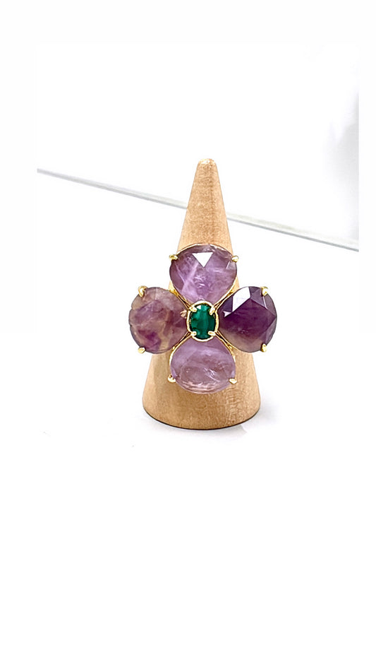 Bague Chance Améthyste et Malachite